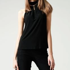 Sacha Drake High Neck Top - Black