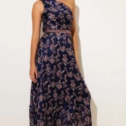 Sacha Drake - Midnight Chateau Maxi Dress - Navy Lurex Flower
