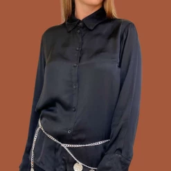 Jenny Jazz - Black Camisetta Sadie Silk Satin Shirt 421017