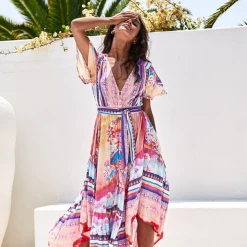 Jaase - Lunar Print Taurus Maxi Dress 14 Jaase - Lunar Print Taurus Maxi Dress