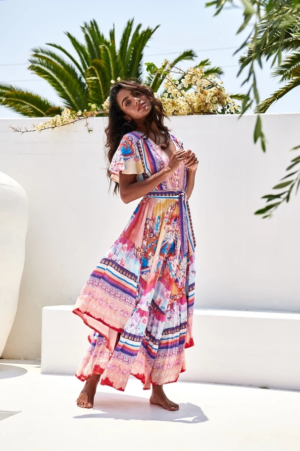 Jaase - Lunar Print Taurus Maxi Dress 8 Jaase - Lunar Print Taurus Maxi Dress