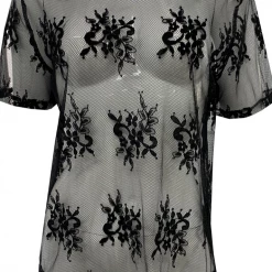 Maud Dainty MA Dainty - Foley Lace S/S Mesh - Black, White Or Berry