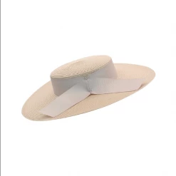 Morgan & Taylor - Nude Leya Boater With Ribbon Trim HM763