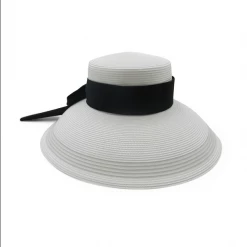Morgan & Taylor - White & Black Kori Droop Hat 8 Morgan & Taylor - White & Black Kori Droop Hat
