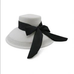 Morgan & Taylor - White & Black Kori Droop Hat
