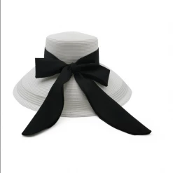 Morgan & Taylor - White & Black Kori Droop Hat