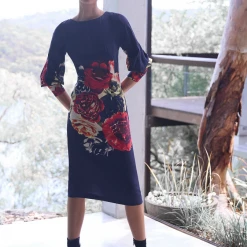 Moss And Spy Moss & Spy - Bouquet Shift Dress - Red Violet 13 Moss And Spy Moss & Spy - Bouquet Shift Dress - Red Violet