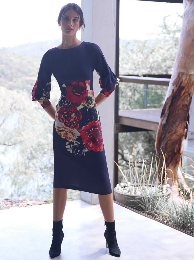 Moss And Spy Moss & Spy - Bouquet Shift Dress - Red Violet 8 Moss And Spy Moss & Spy - Bouquet Shift Dress - Red Violet