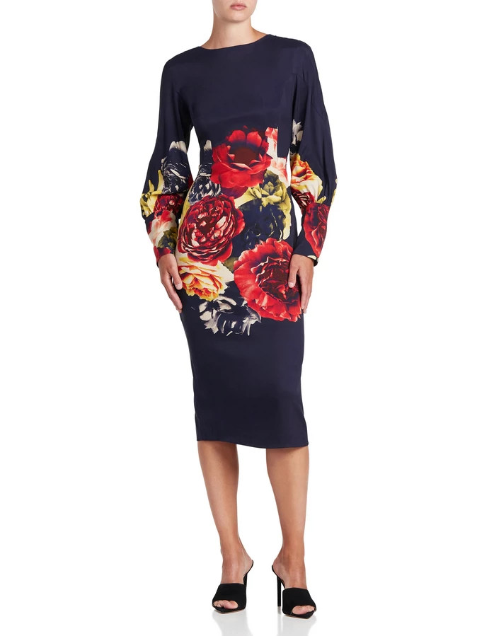 Moss And Spy Moss & Spy - Bouquet Shift Dress - Red Violet 4 Moss And Spy Moss & Spy - Bouquet Shift Dress - Red Violet