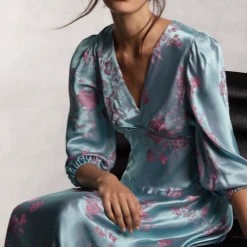 Moss And Spy Moss & Spy - Camelia V-neck Dress - Aqua-Rose