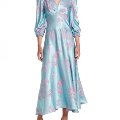Moss And Spy Moss & Spy - Camelia V-neck Dress - Aqua-Rose