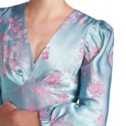 Moss And Spy Moss & Spy - Camelia V-neck Dress - Aqua-Rose