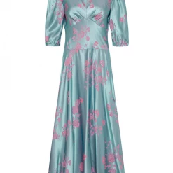 Moss And Spy Moss & Spy - Camelia V-neck Dress - Aqua-Rose
