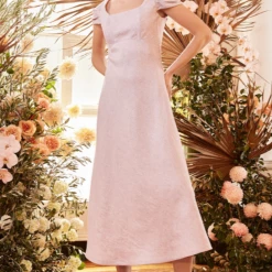 Moss And Spy Moss & Spy - Ingrid Cap Sleeve Dress - Pink Metallic