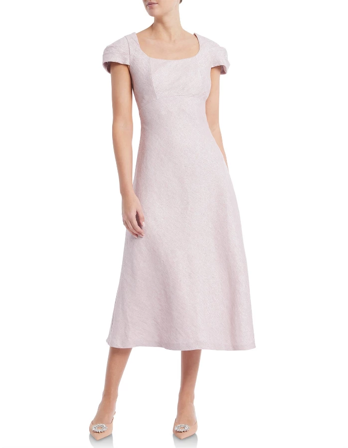 Moss And Spy Moss & Spy - Ingrid Cap Sleeve Dress - Pink Metallic 5 Moss And Spy Moss & Spy - Ingrid Cap Sleeve Dress - Pink Metallic