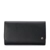 Olga Berg - Black Annabelle Saffiano Fold Over Clutch OB4733