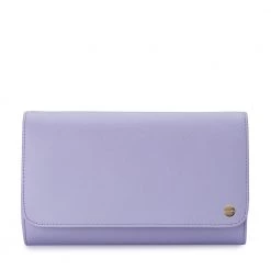 Olga Berg - Lavender Annabelle Saffiano Fold Over Clutch OB4733