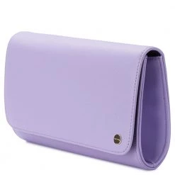 Olga Berg - Lavender Annabelle Saffiano Fold Over Clutch OB4733