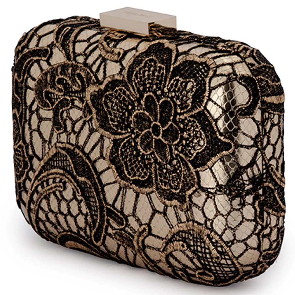 Olga Berg - Gold Gracie Metallic Lace Pod Bag - OB7372 4 Olga Berg - Gold Gracie Metallic Lace Pod Bag - OB7372