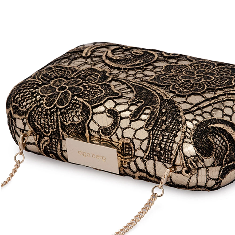 Olga Berg - Gold Gracie Metallic Lace Pod Bag - OB7372 6 Olga Berg - Gold Gracie Metallic Lace Pod Bag - OB7372