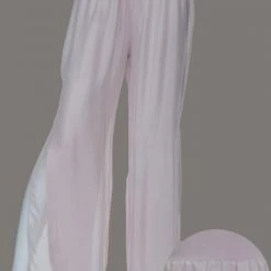 Imagine - Pink Blush Gia Silk Pant With Split 10IM2184 Imagine Fashion Linen & Silk
