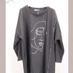 Jenny Jazz Imagine Fashion Linen & Silk Rosa Jojo - Cotton Zip Sweater Grey, Navy Or Black LD-01139