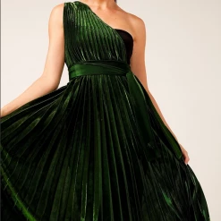 Sacha Drake - Bala Pleated Dress - Emerald Pleat