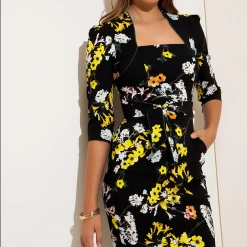 Sacha Drake - Walking On Sunshine Dress - Black Lemon Floral