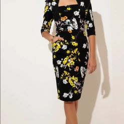 Sacha Drake - Walking On Sunshine Dress - Black Lemon Floral