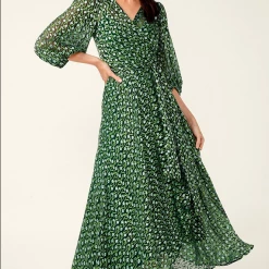Sacha Drake - Wonderland Maxi Wrap Dress - Emerald Poppy