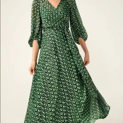 Sacha Drake - Wonderland Maxi Wrap Dress - Emerald Poppy