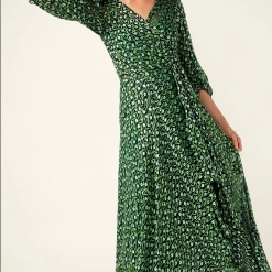 Sacha Drake - Wonderland Maxi Wrap Dress - Emerald Poppy