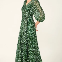 Sacha Drake - Wonderland Maxi Wrap Dress - Emerald Poppy