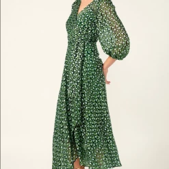 Sacha Drake - Wonderland Maxi Wrap Dress - Emerald Poppy