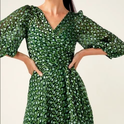 Sacha Drake - Wonderland Maxi Wrap Dress - Emerald Poppy
