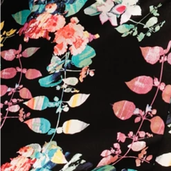 Sacha Drake - Beatrice Dress - Black Multi Floral BEATRICE FITTED 3/4 SLEEVE STRETCH SQUARE-NECK KNEE LENGTH DRESS IN BLACK MULTI FLORAL