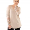 SALE - Imagine - Creme Venna Top Long Sleeve With Lace 75IM6563CR