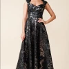 Sacha Drake - Jasmine Midi Dress - Black Navy Metallic