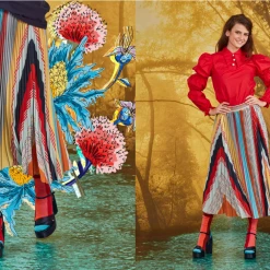 Trelise Cooper Coop By Trelise Cooper Coop - In The Stripe Line Skirt - Rainbow