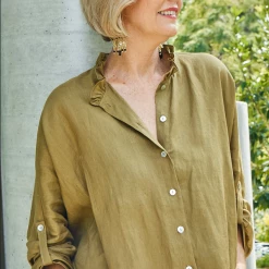 Eb & Ive - Capella Frill Shirt - Dijon - One Size