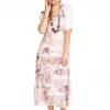 Imagine - Desert Cerise Dress Silk Ruffle Layers 10IM2737