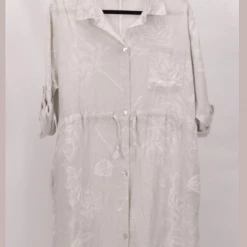 Jenny Jazz Imagine Fashion Linen & Silk Rosa Jojo - Linen Shirt Dress - Blue Or Grey MK-D3120