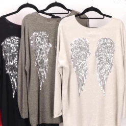 Jenny Jazz Imagine Fashion Linen & Silk Rosa Jojo - Angel Wing Top Sage, Beige Or Black EL-803617