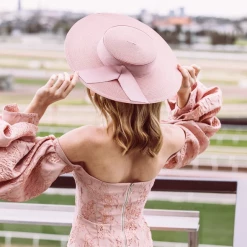 Morgan & Taylor - Blush Leya Boater With Ribbon Trim HM763