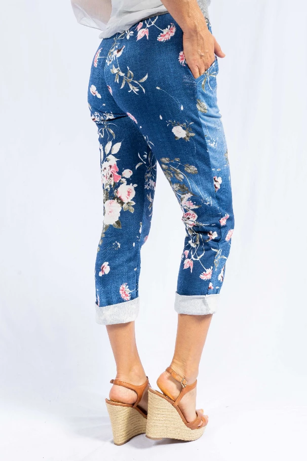 The Italian Closet - Floral Denim Jegging Aurelia