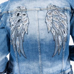 The Italian Closet - Denim Heaven Jacket With Angel Wing Back