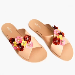 Jaase SALE - Adorne - Flower Detail Crossover Slides