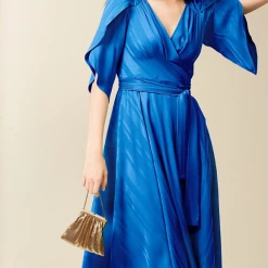 Sacha Drake - Hanworth House Wrap Dress - Blue Self Stripe