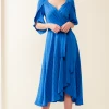 Sacha Drake - Hanworth House Wrap Dress - Blue Self Stripe
