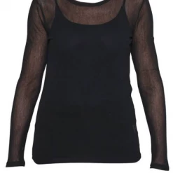 Maud Dainty MA Dainty - Groovy L/S Mesh Top - Black, White, Navy